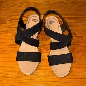 Dr. Scholl's Black Wedge Sandals